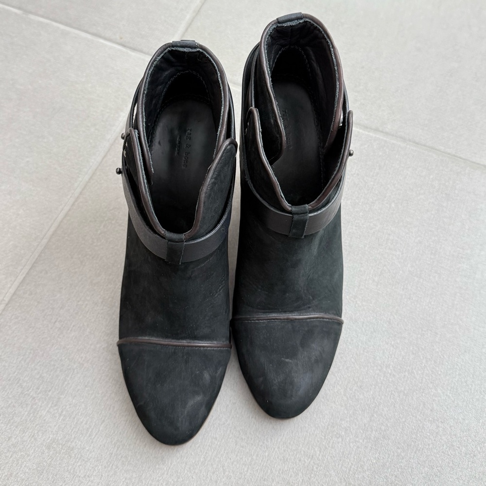 Rag & Bone Harrow Boots in Black Pony Skin Leather Size EU 40/US 10 VGUC